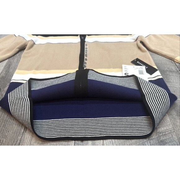 Sag Harbor Cardigan Sweater Womens Small Full Zip Cotton Knit Striped 90s NEW - Picture 3 of 11